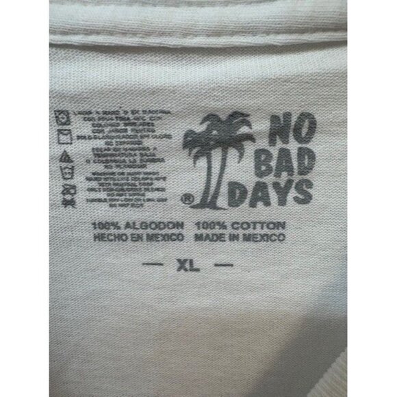 Official No Bad Days Latitude 22 Cabo Mexico XL White Cotton Graphic T-Shirt - Picture 3 of 8